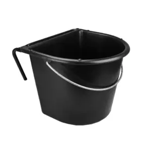 Feed trough 15 l with hook and handle Black